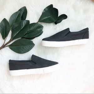 Jenn Ardor | Black Perforated Slip On Sneakers